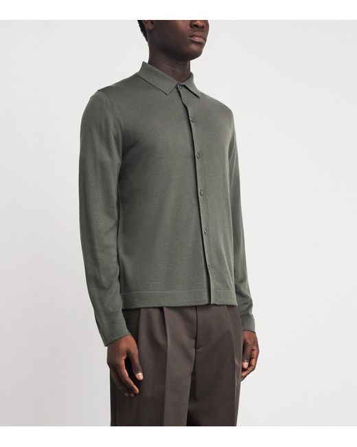 Vince Gray Wool-Cashmere Shirt for men
