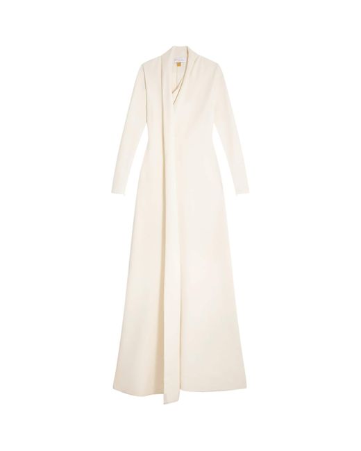 Schiaparelli White Scarf-Detail Maxi Dress