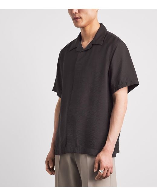NN07 Black Notched-Collar Hank Shirt for men