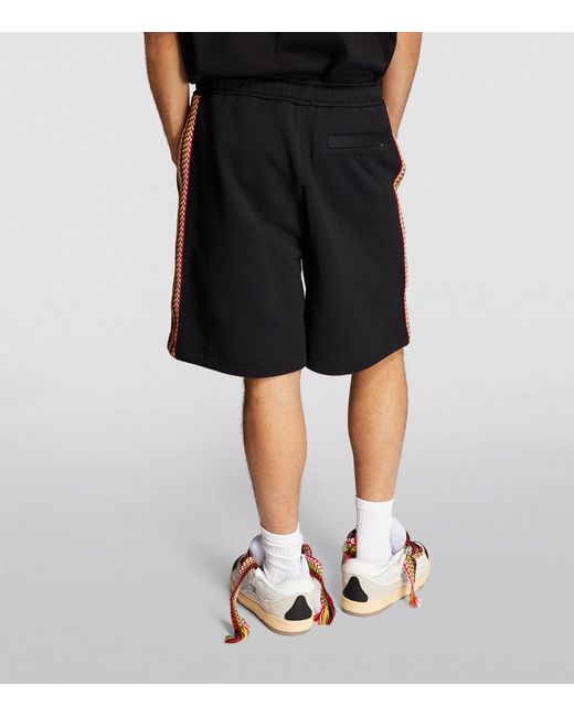 Lanvin Black Embroidered-tape Curb Shorts for men