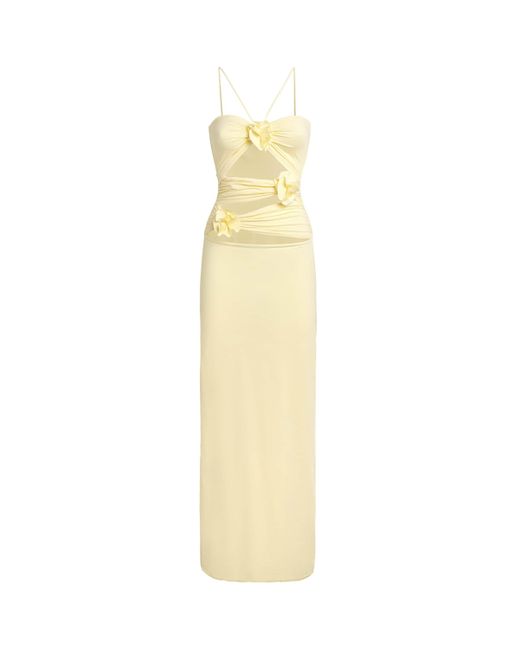 Maygel Coronel Metallic Cut-Out Veranera Maxi Dress