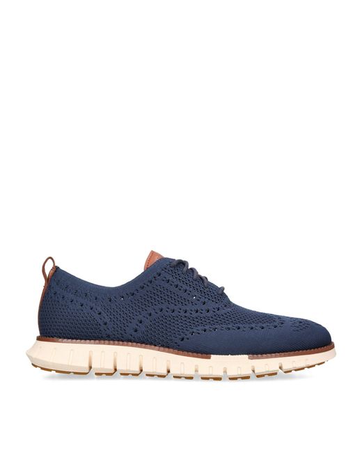 Cole Haan Blue Zerøgrand Stitchlite Oxford Shoes for men