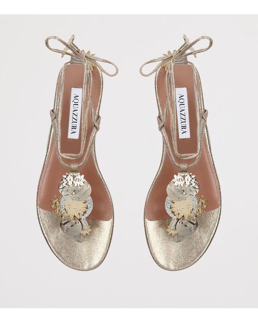 Aquazzura Brown Leather Night Stars Sandals