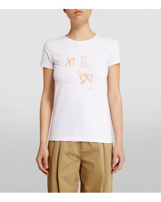 Barbour White Printed Bowland T-shirt