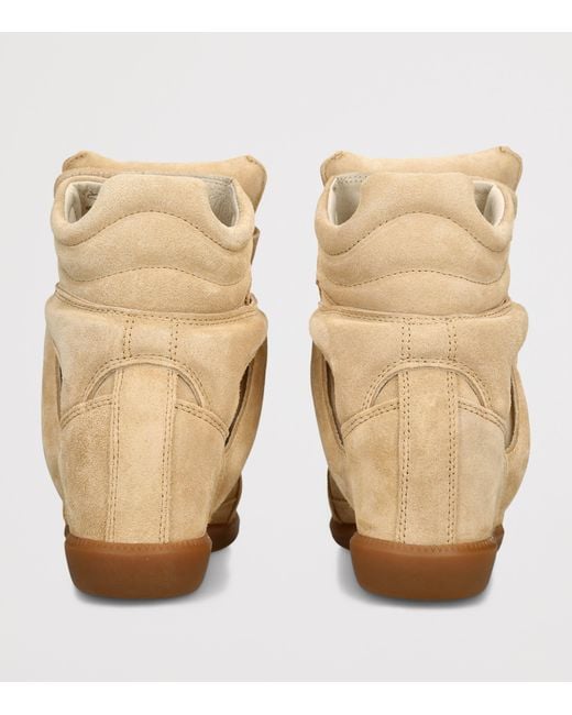 Isabel Marant Natural Suede Bekett Wedge Sneakers 50