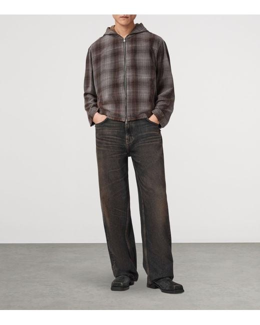 AllSaints Brown Santo Zip-Up Hoodie for men