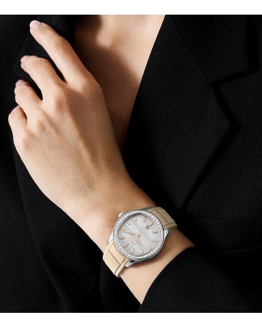 Piaget Metallic Stainless Steel And Diamond Polo Signature Date Watch