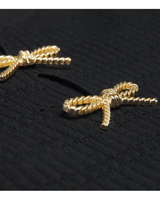 Claudie Pierlot Black Bow-Embellished Cut-Out Sweater