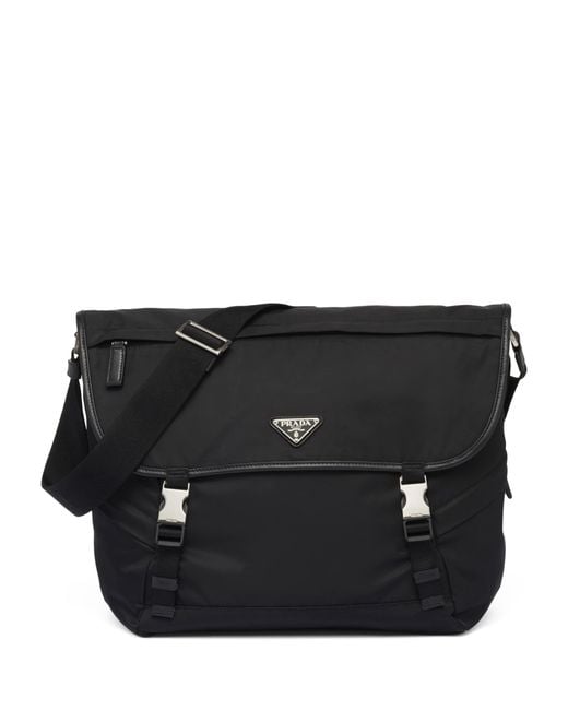 Prada Black Re-Nylon And Saffiano Leather Shoulder Bag for men