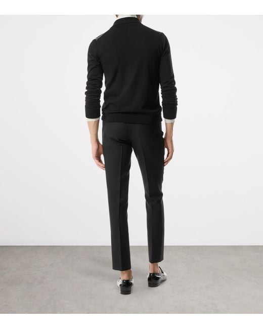 Tom Ford Black Leather-Wool Shirt for men