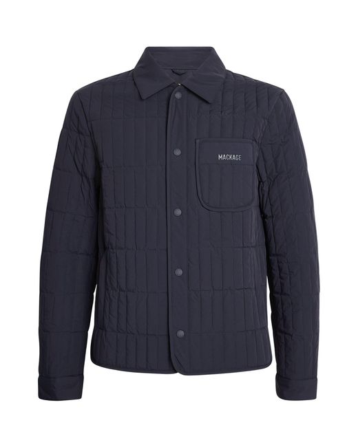 Mackage Blue Quilted Overshirt Jacket for men