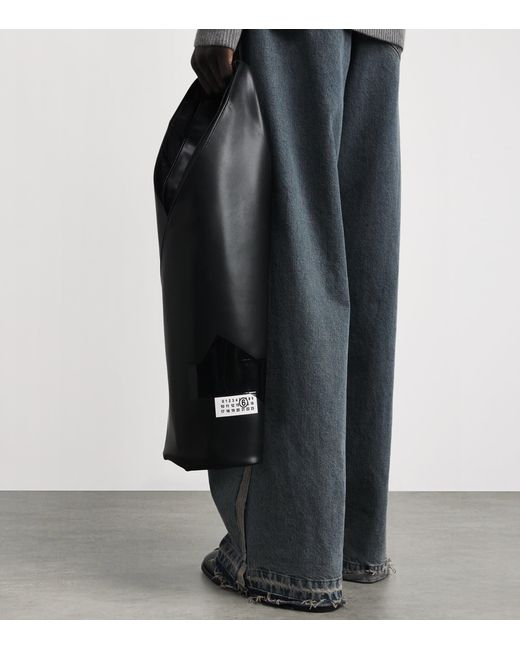 MM6 by Maison Margiela Black Medium Archive Tape Tote Bag for men