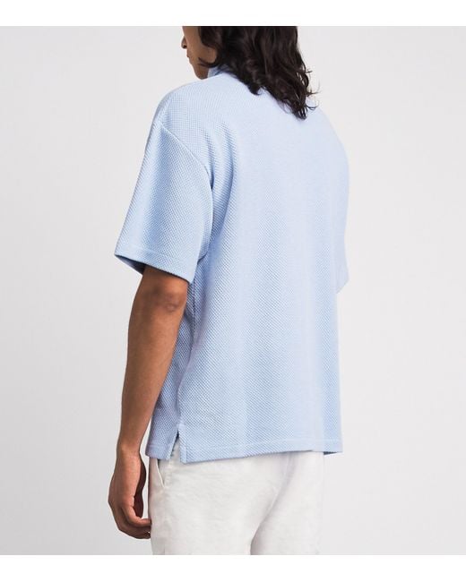 Polo Ralph Lauren Blue Piqué Textured Polo Shirt for men