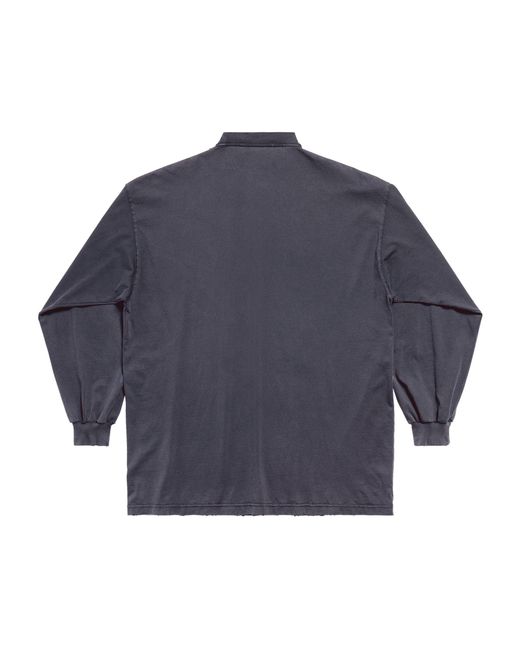Balenciaga Blue Cotton Logo Long-sleeve T-shirt for men
