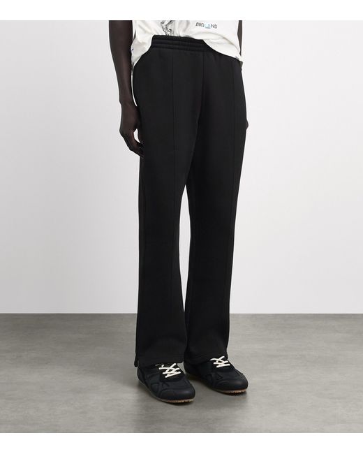 Represent Black Cotton Initial Sweatpants for men