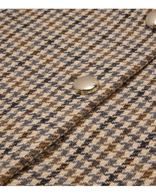 Maje Brown Wool-Blend Check Jacket