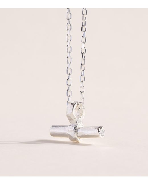 The Ouze Natural Sterling T-Bar Necklace for men