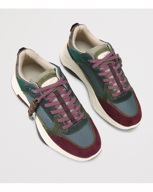 Kurt Geiger Green Leather Royston Sneakers for men