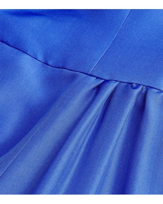Carolina Herrera Blue Silk Sleeveless Gown