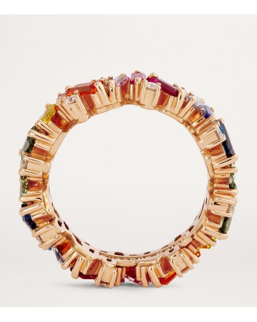 Suzanne Kalan Red Diamond And Sapphire Frenzy Eternity Ring