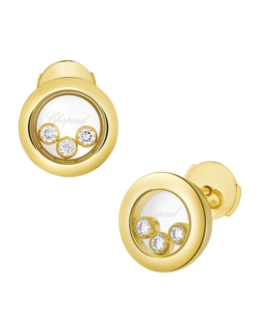 Chopard Metallic And Diamond Happy Diamonds Icons Earrings