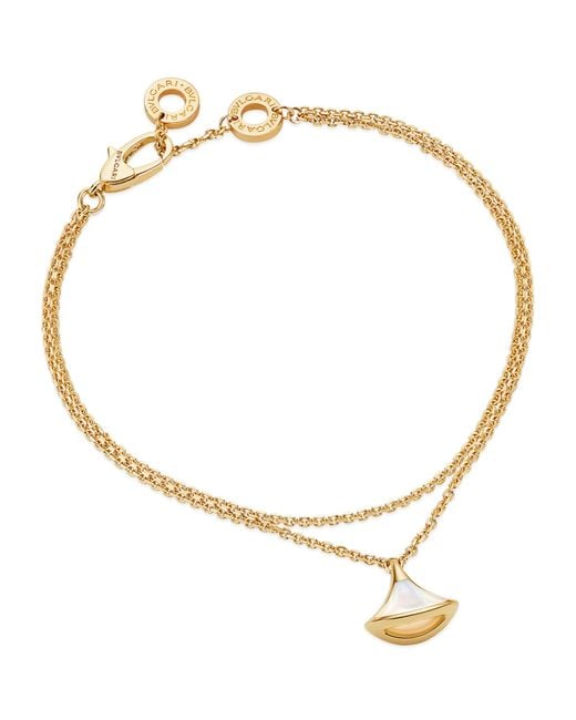 BVLGARI Metallic Yellow Gold And Mother-of-pearl Diva's Dream Bracelet