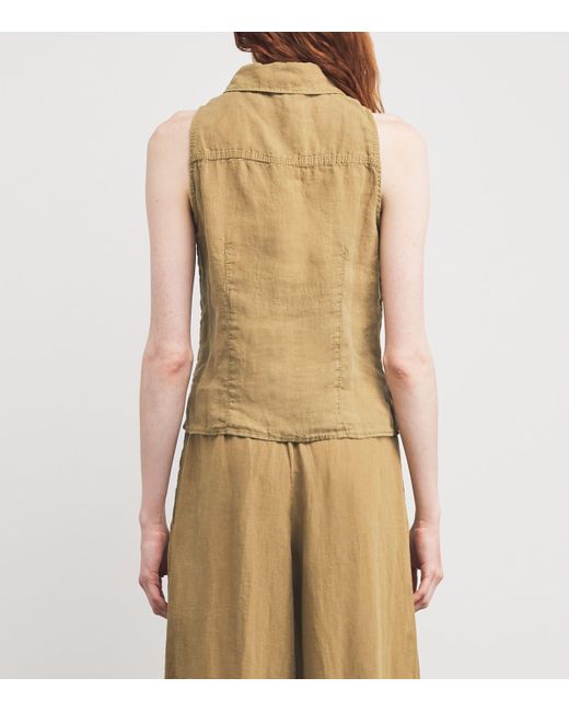 MAX&Co. Natural Linen Collar Top