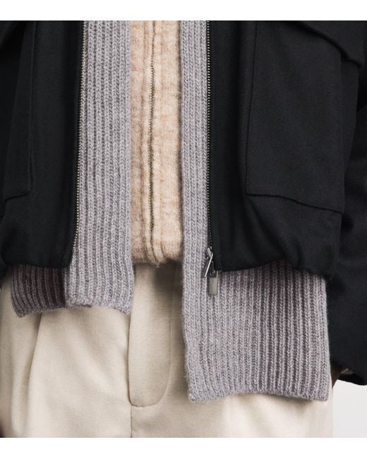 Johnstons Gray Cashmere Lovat Ribbed Scarf for men