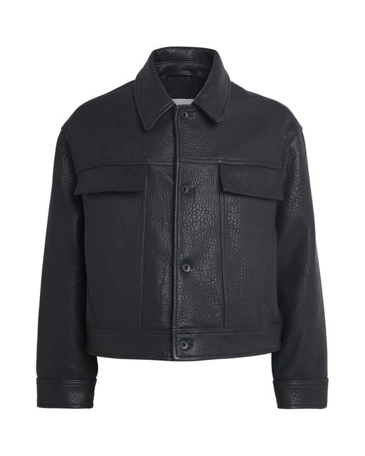 Studio Nicholson Black Oversized Doyard Leather Jacket for men