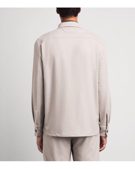 Colombo Pink Wool-Blend Overshirt for men