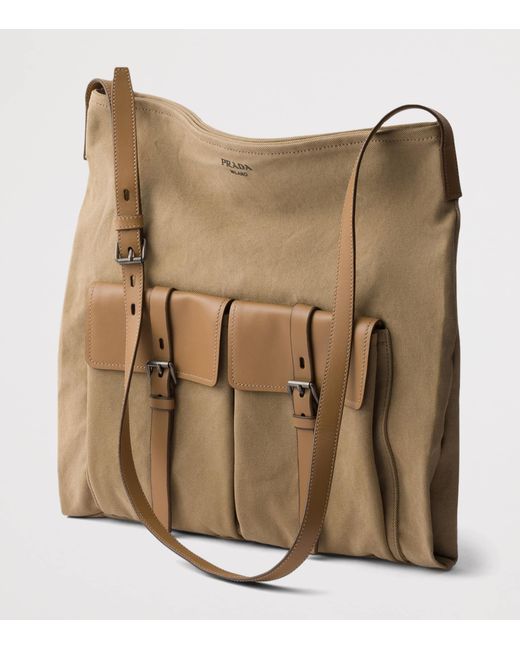 Prada Natural Canvas And Leather Route Shoulder Bag for men