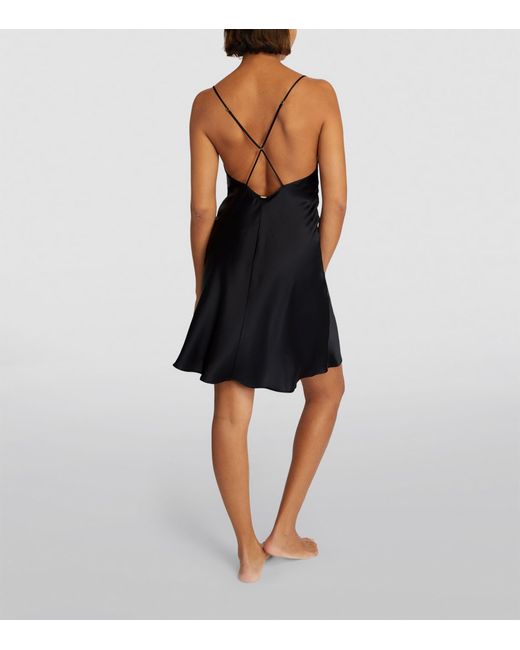 Calvin Klein Black Silk V-neck Slip Dress