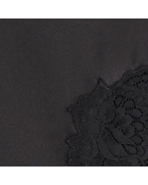 Valentino Black Silk Lace-Trim Midi Skirt
