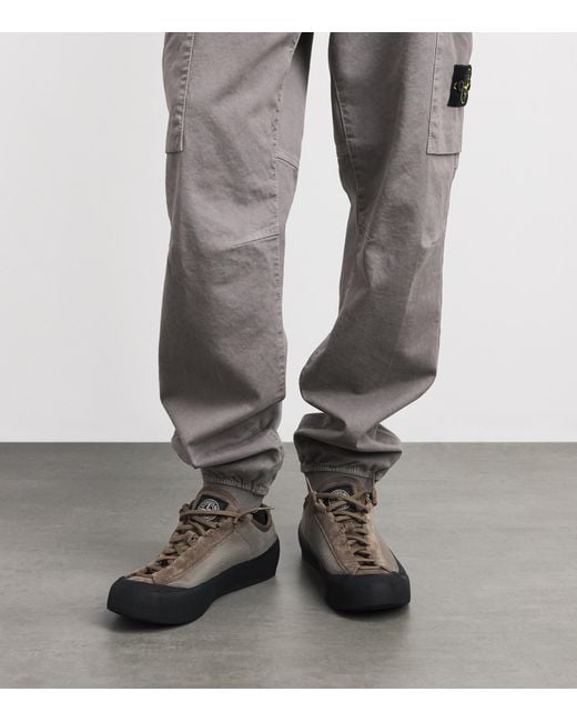 Stone Island Gray Stretch-Cotton Cargo Trousers for men