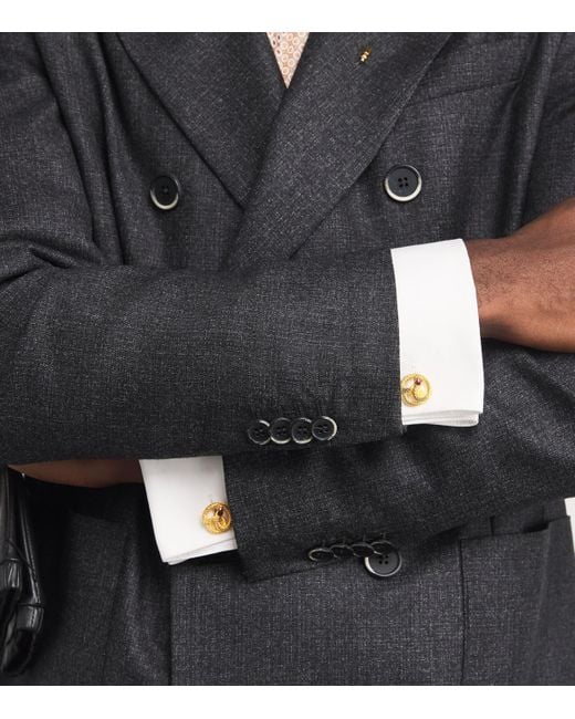 Tateossian Metallic Plated Enamel-Detail Viper Cufflinks for men