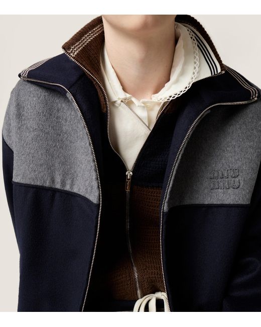 Miu Miu White Cotton Zipped Polo Shirt