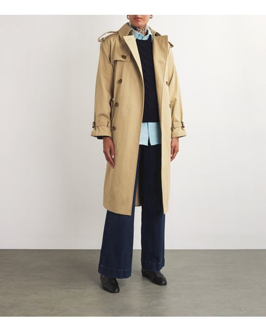 Polo Ralph Lauren Double Breasted Trench Coat in Natural Lyst UK
