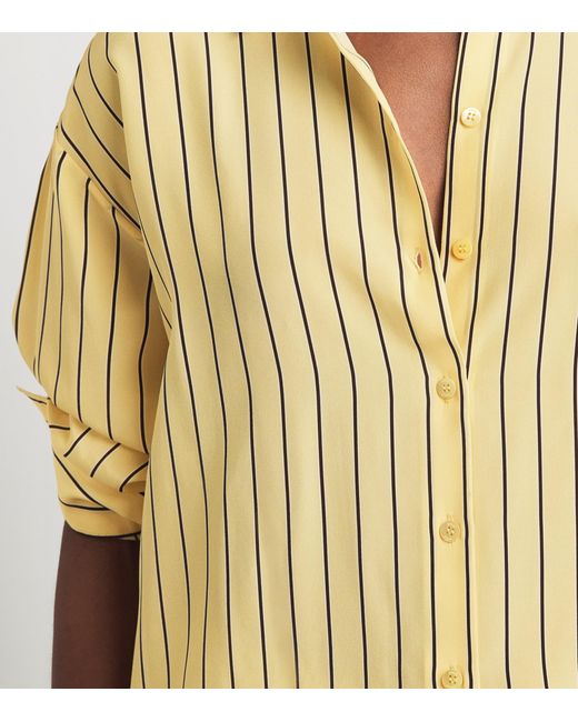Staud Metallic Silk Stripe Nolan Shirt