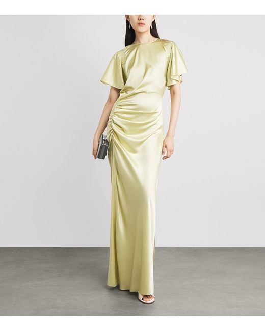 Veronica Beard Metallic Silk-Blend Huntleigh Midi Dress