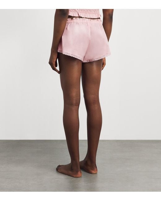 Skims Pink Cotton-Blend Poplin Apparel Shorts