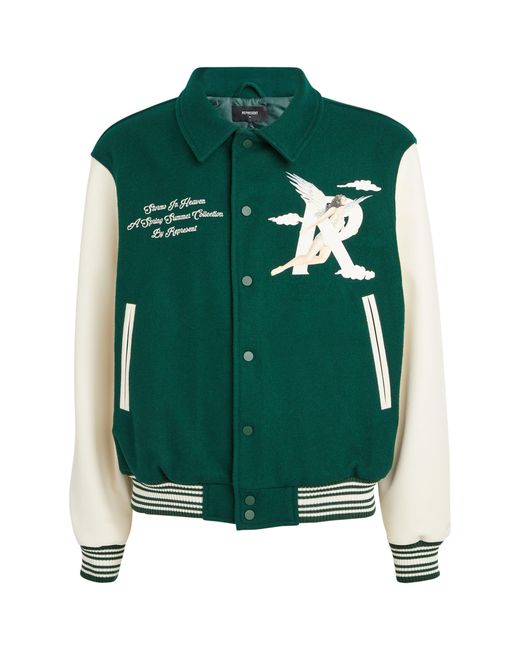 Represent Green Storms In Heaven Varsity Jacket for men