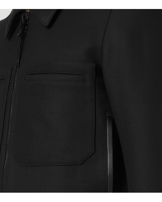 Tom Ford Black Wool-Silk Bomber Jacket for men