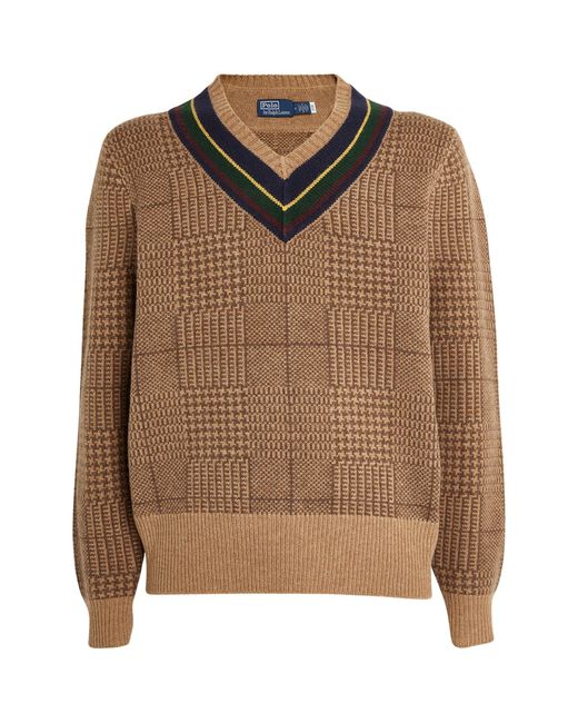 Polo Ralph Lauren Brown Wool Cricket Sweater for men