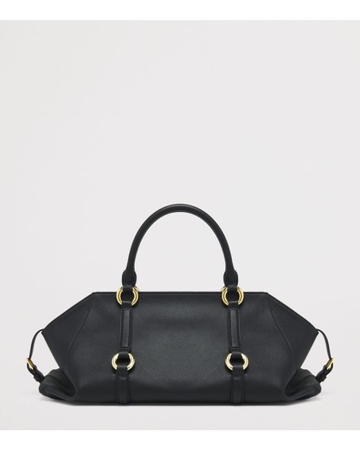 McQueen Black Leather Farringdon Top-Handle Bag
