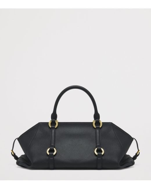 Alexander McQueen Black Leather Farringdon Top-Handle Bag