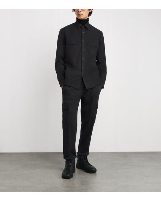 Boss Black Stretch Gabardine Water-Repellent Overshirt for men