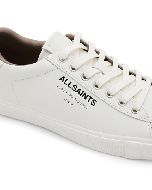 AllSaints White Leather Underground Low-top Sneakers for men