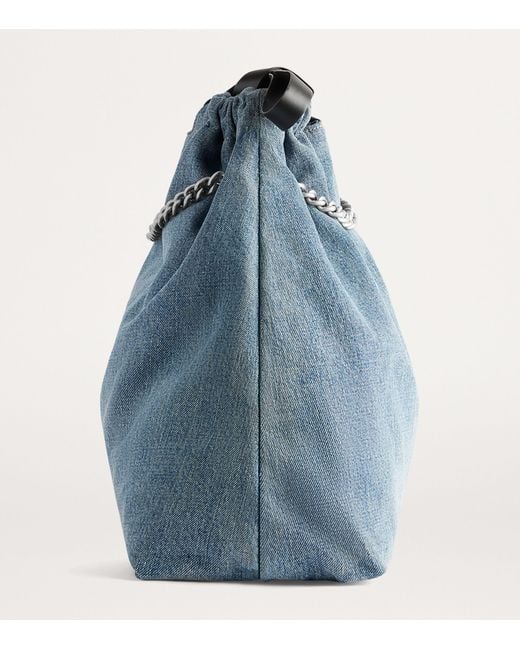 Balenciaga Blue Medium Denim Crush Tote Bag