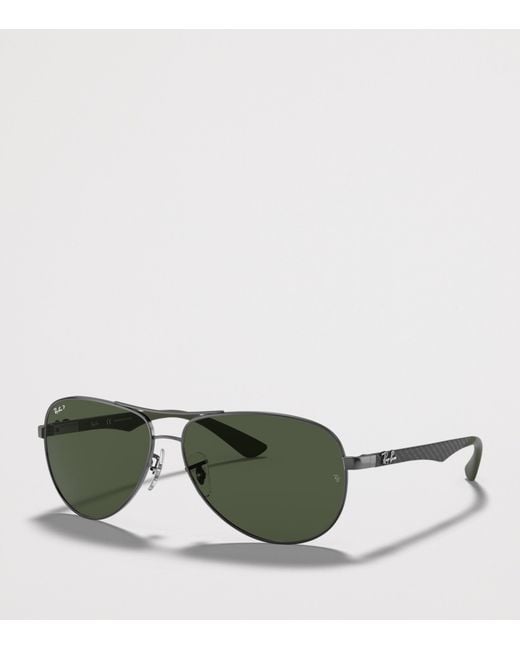Ray-Ban Green Carbon Fibre Pilot Sunglasses for men