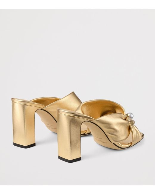 Jimmy Choo Natural Rafi 85 Leather Heeled Sandals